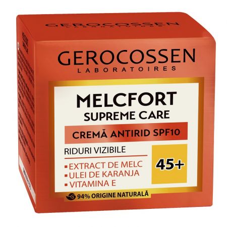 Crema antirid SPF10 45+ cu extract de melc, ulei de karanja, vitamina E Melcfort, 50 ml - Gerocossen