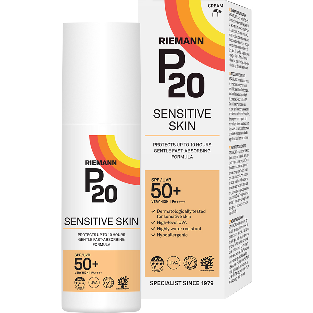 Crema de fata si corp cu factor de protectie SPF50+ Sensitive P20, 100 ml, Riemann