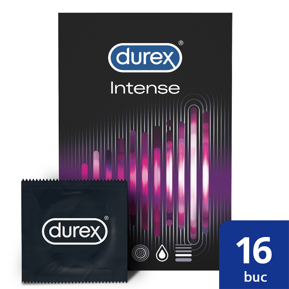 Prezervative stimulatoare Intense, 16 bucati, Durex
