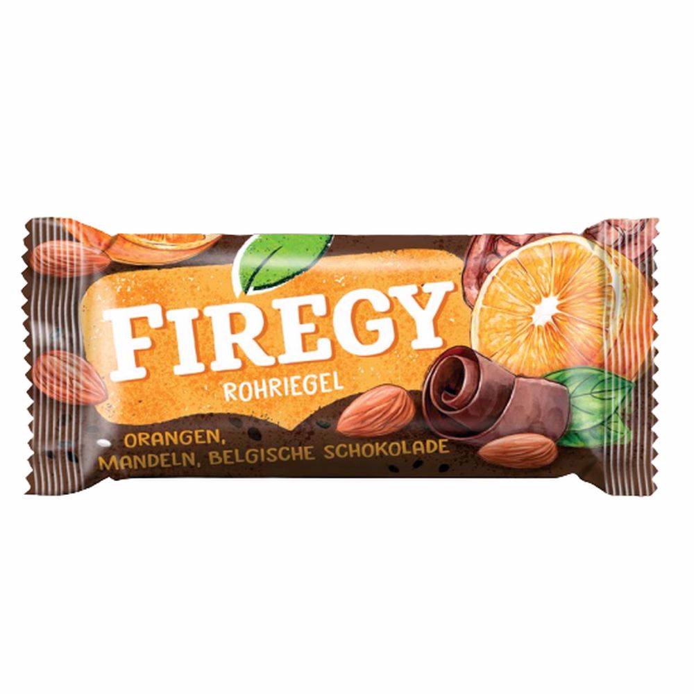 Baton nutritiv cu portocale si ciocolata belgiana, 25 g, Firegy