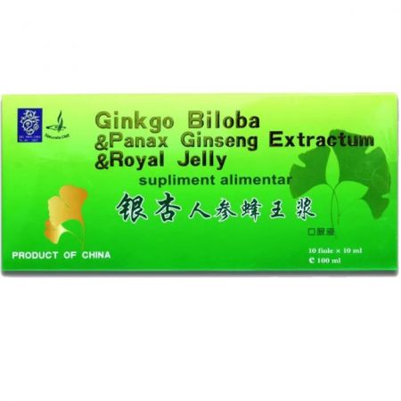 Ginkgo Biloba + Panax Ginseng Extract + Royal Jelly, 10 x 10 ml - Naturalia Diet