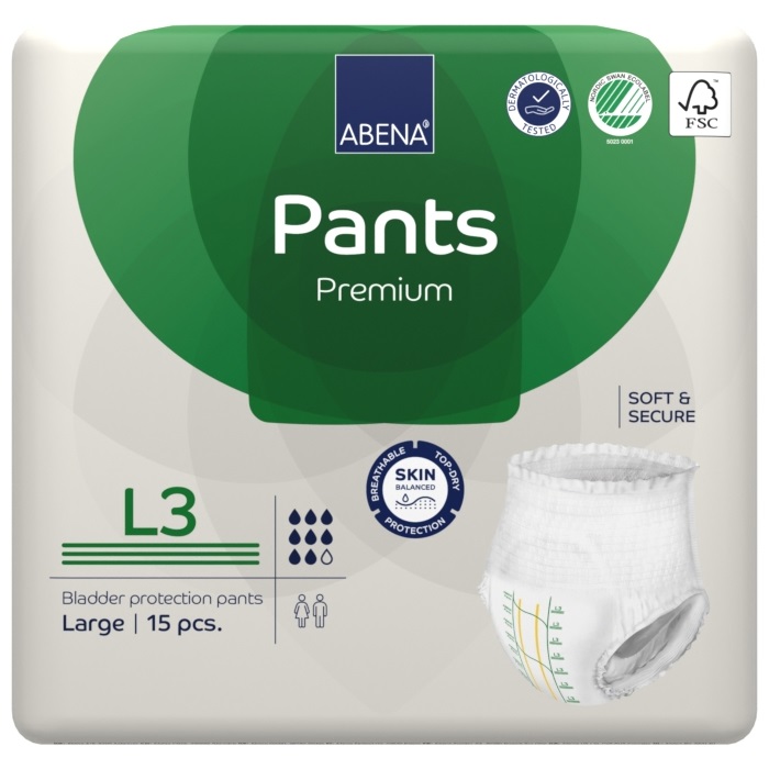 Scutece pentru adulti Pants L3 Premium, 15 bucati, Abena