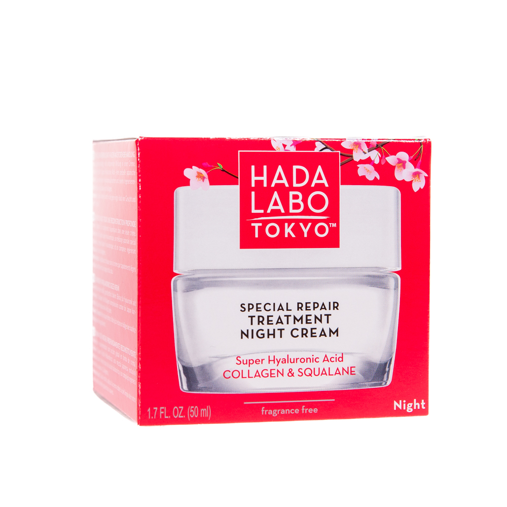 Tratament special reparator de noapte cu super hyaluronic acid si tetrapeptida-5, 50 ml, Hada Labo Tokyo