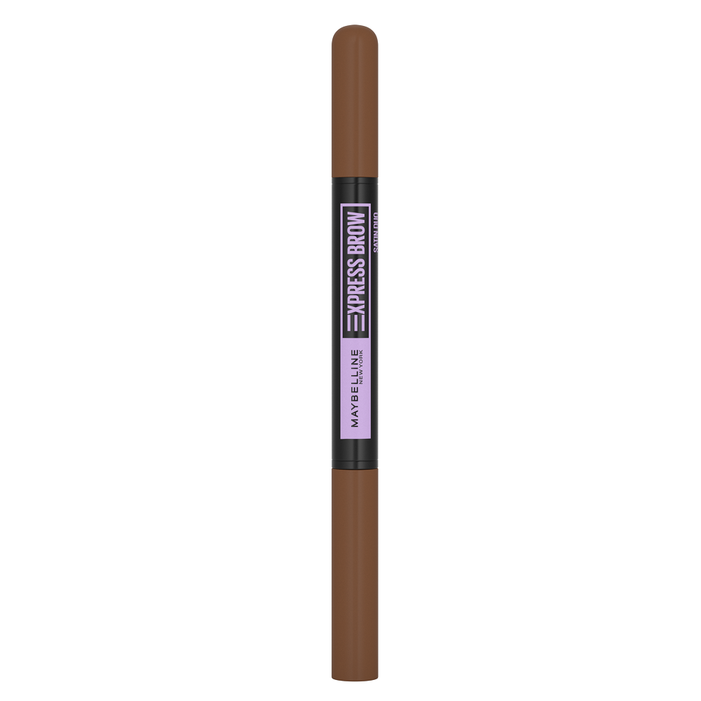 Creion pentru definirea sprancenelor Express Brow Satin Duo, 02 Medium Brown, 2 g, Maybelline