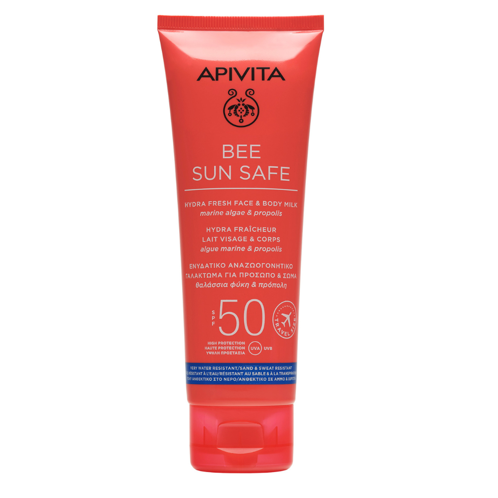 Lapte protectie solara corp si ten SPF50 Bee Sun Safe Travel, 100 ml, Apivita