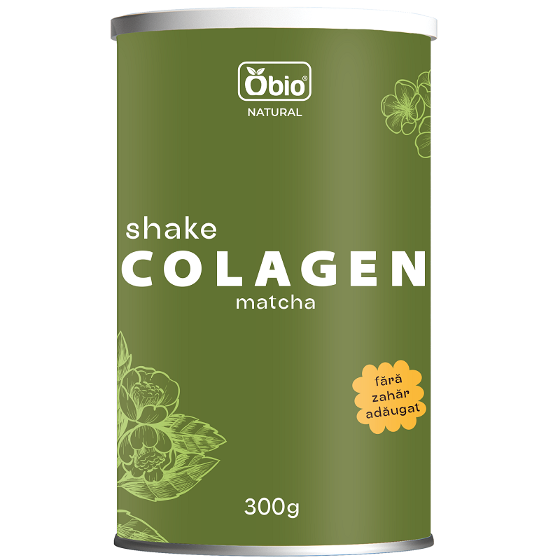 Colagen Shake cu matcha, 300 g, Obio