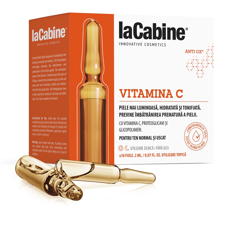 Fiole Vitamina C, 10 fiole x 2 ml, La Cabine
