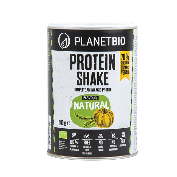 Shake proteic Bio, vegan gust Natural, 600 g, Planet Bio