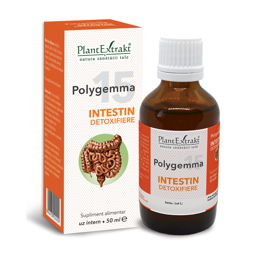 Polygemma 15, Intestin detoxifiere, 50 ml, Plant Extrakt