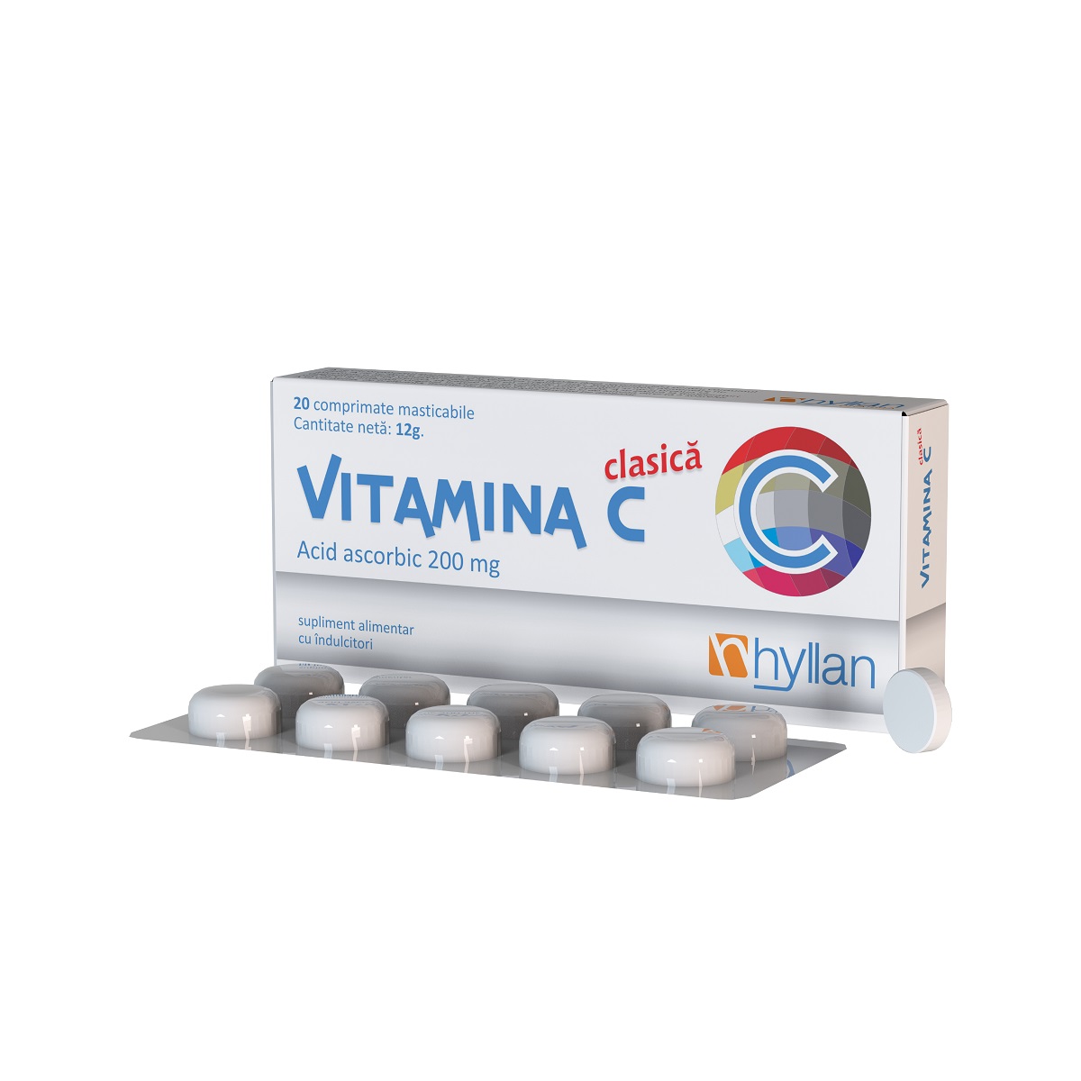 Vitamina C clasica, 20 comprimate masticabile, Hyllan
