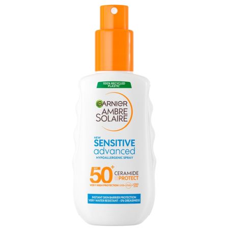 Spray de corp pentru adulti cu protectie solara SPF 50+ Sensitive Advanced Ambre Solaire, 150 ml, Garnier