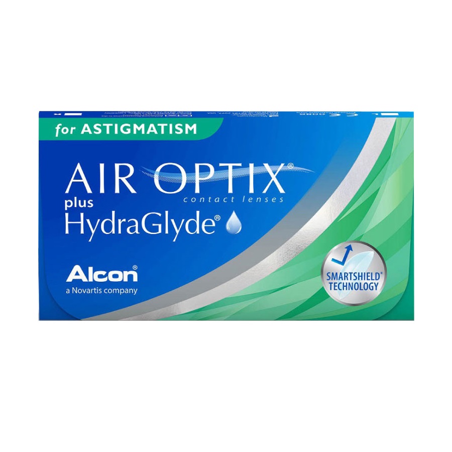 Lentile de contact pentru asigmatism Air Optix Plus HydraGlyde, -1.00 / -0.75, 3 bucati, Alcon