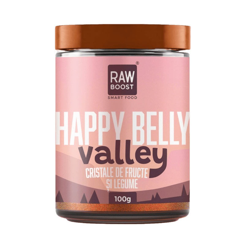Cristale de fructe È™i legume Happy Belly Valley, 100 g, Rawboost