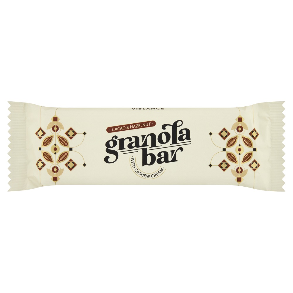 Baton Granola cu cacao si alune de padure, 55 g, Viblance