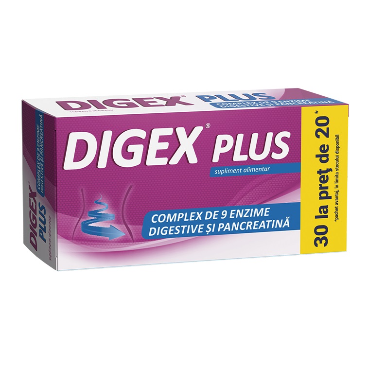 Digex Plus, 30 comprimate filmate, Fiterman Pharma