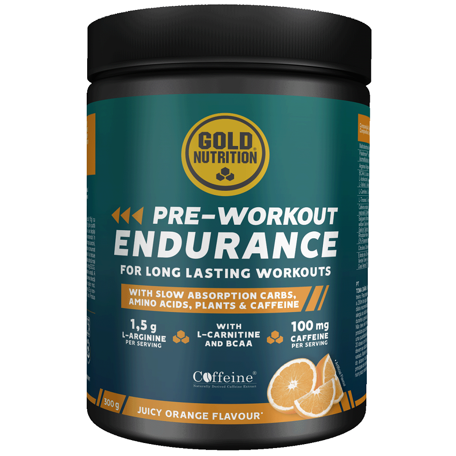 Pre Work Out Endurance cu aroma de portocale, 300 g, Gold Nutrition