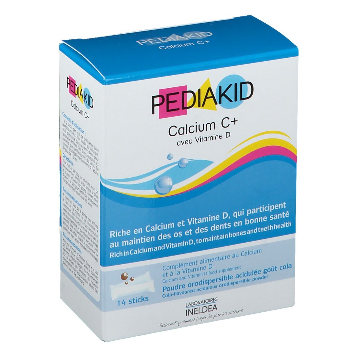 PEDIAKID - Calcium C+ et Vitamine D - Complément Alimentaire Naturel -  Couvre 100% des AJR en Calcium 
