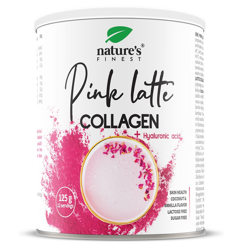 Colagen latte pink cu acid hialuronic, 125 g, Nutrisslim