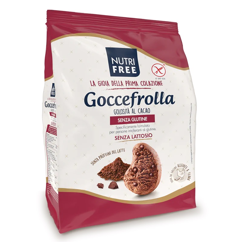 Biscuiti fara gluten cu ciocolata Gocciolotti, 400 g, Nutrifree