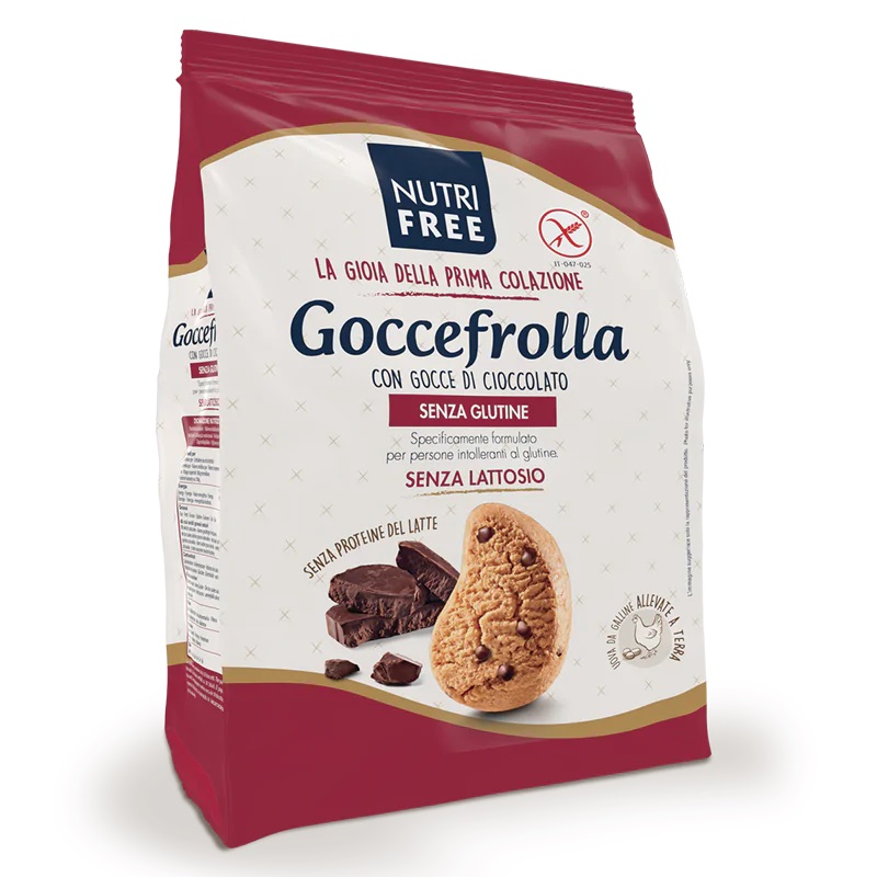 Biscuiti fara gluten cu bucati de ciocolata Gocciolotti, 400 g, Nutrifree