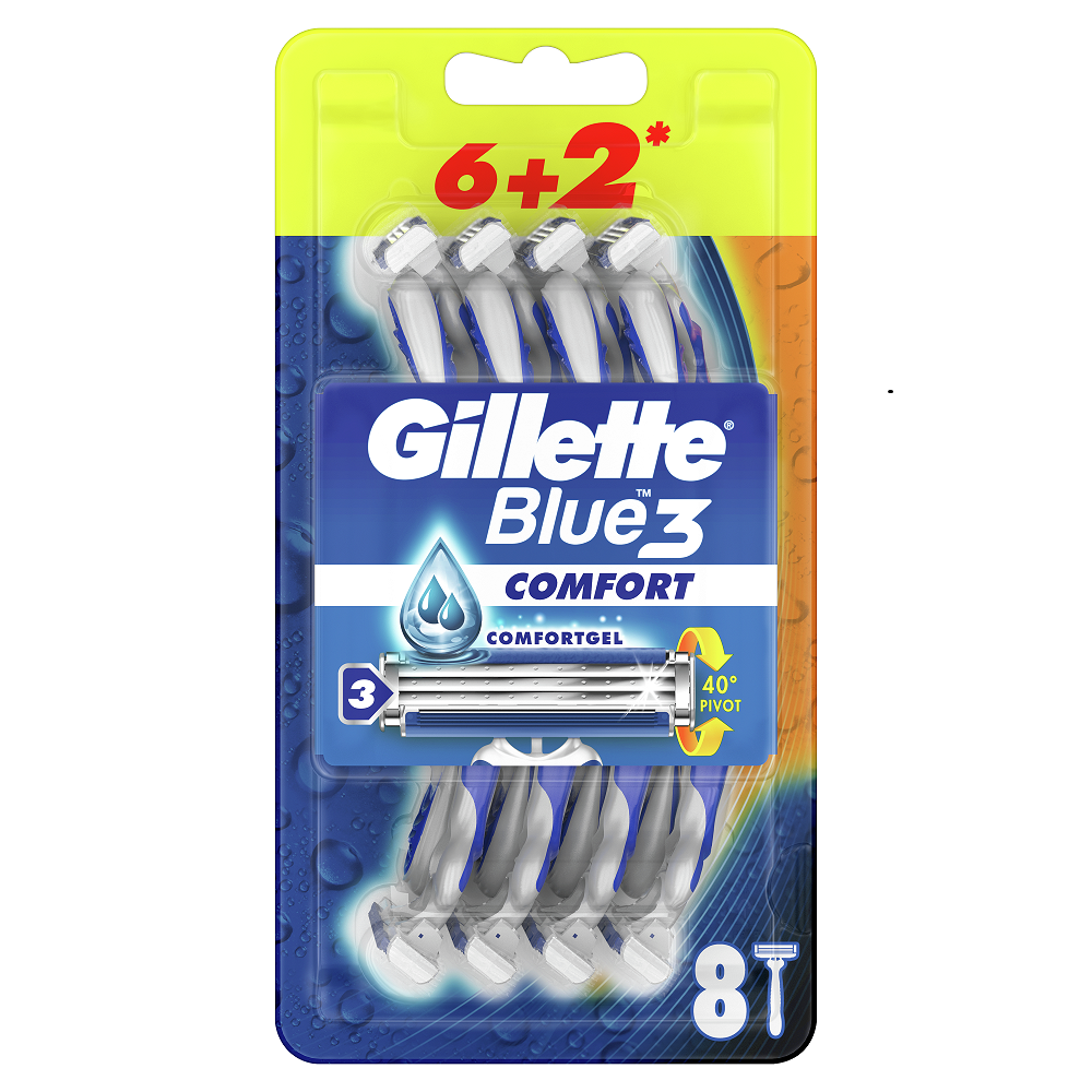 Aparat de ras de unica folosinta Blue3, 8 bucati, Gillette
