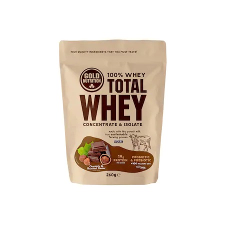 Total Whey Ciocolata si Alune, 260 g, Gold Nutrition