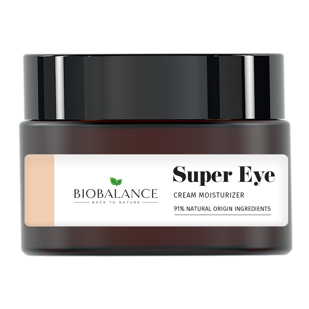 Crema hidratanta pentru ochi cu colagen hidrolizat 3%, acid hialuronic 1.5%, vitamina C 0.5% Super Eye, 20 ml, Bio Balance