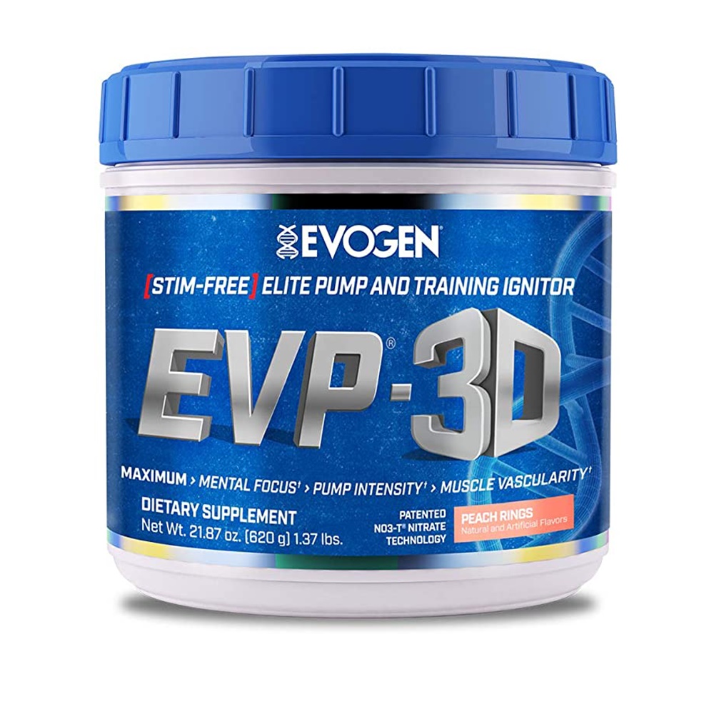 Preworkout cu aroma de piersica EVP-3D Stim-FREE, 620 g, Evogen