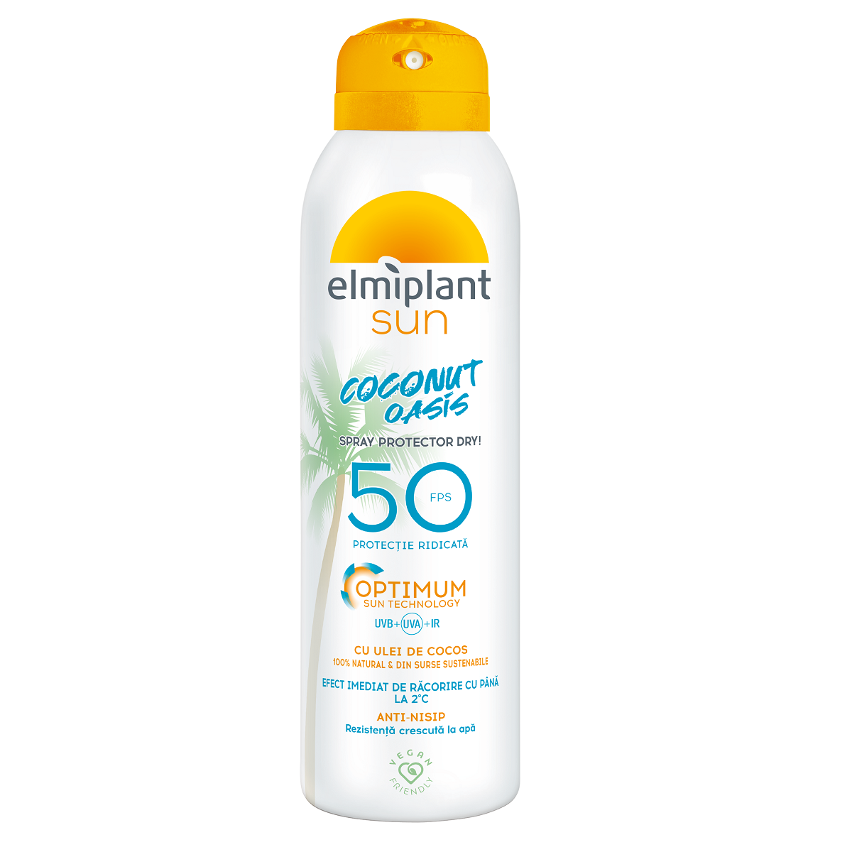 Lotiune spray pentru protectie solara Coconut Oasis, SPF 50, 150 ml, Elmiplant