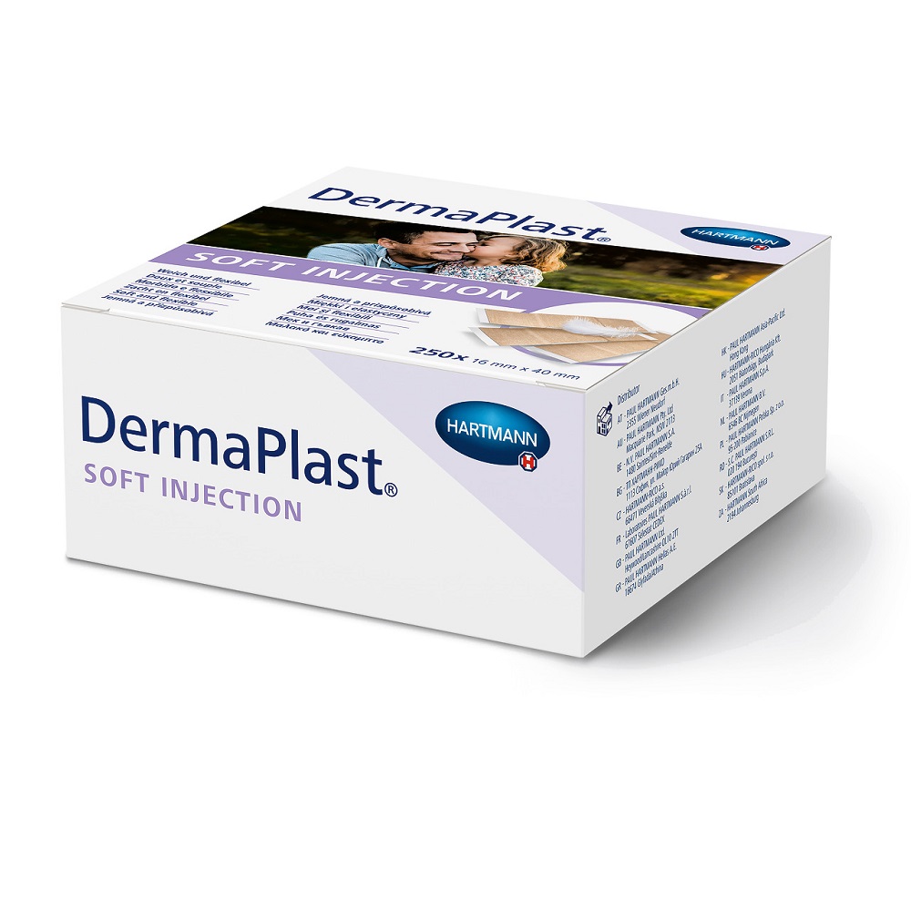 Plasturi post injectie stripuri DermaPlast Soft, 1,6x4 cm, 250 bucati, Hartmann