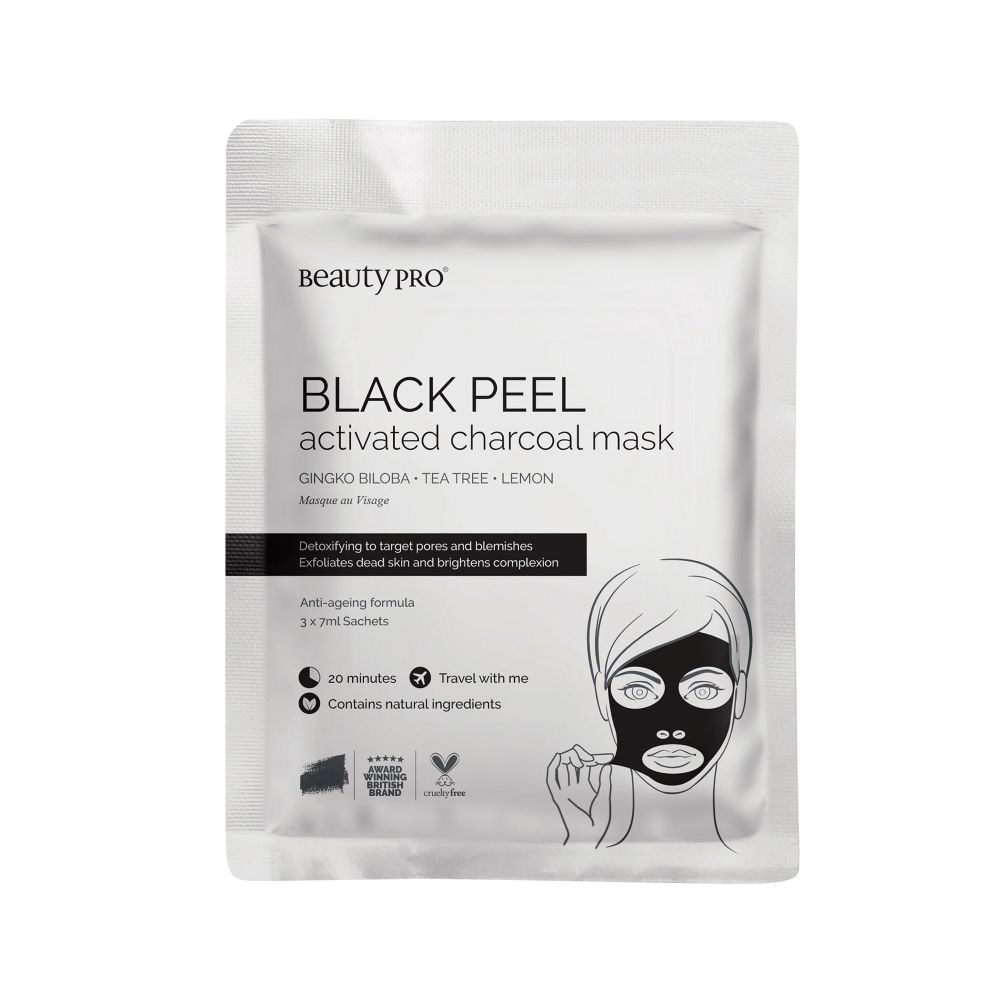 Masca cu carbune Black Peel, 3 x 7 ml, BeautyPro