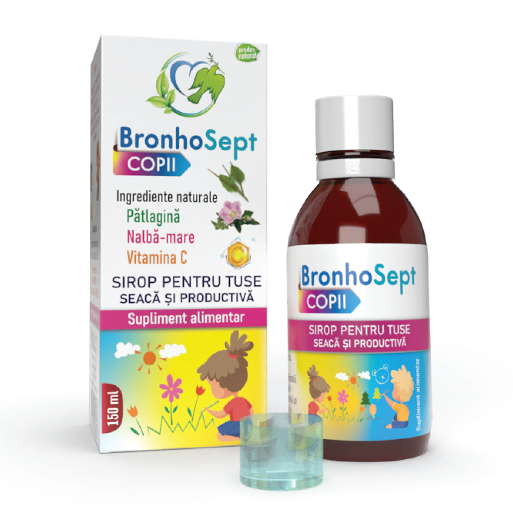 Sirop pentru tuse seaca si productiva BronhoSept Copii, 150 ml, Justin Pharma