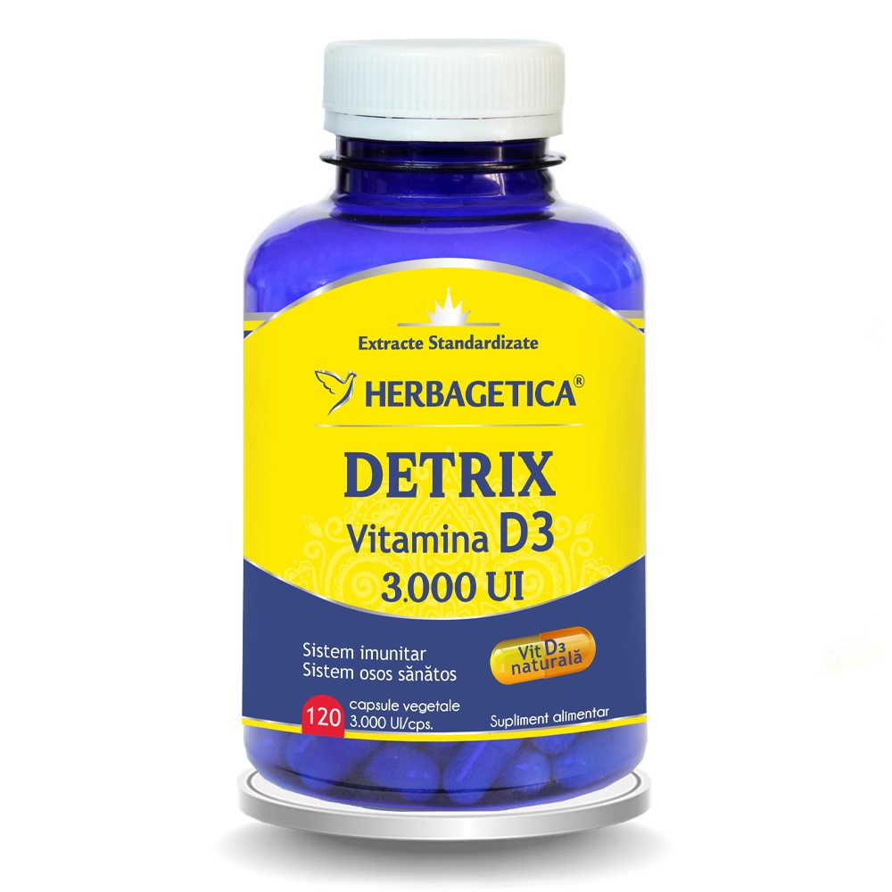 Detrix Vitamina D3 3000 UI, 120 capsule, Herbagetica