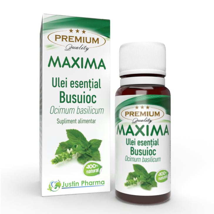 Ulei esential de busuioc Maxima, 10 ml, Justin Pharma