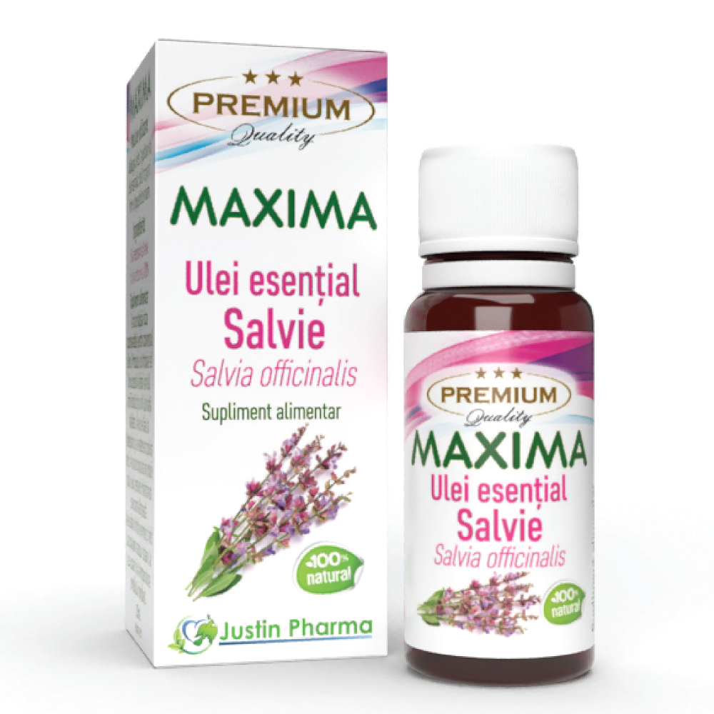 Ulei esential de salvie Maxima, 10 ml, Justin Pharma