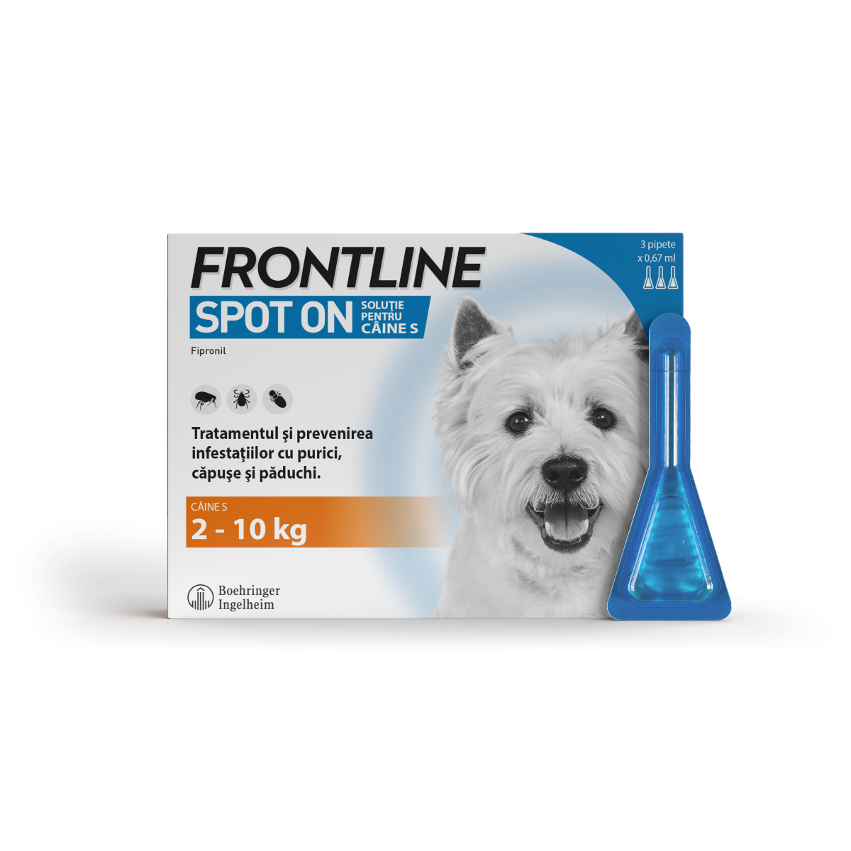 Frontline Spot On S, 2-10 kg, 3 pipete, Frontline