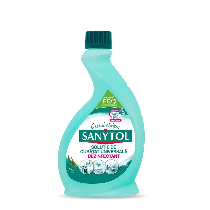 Rezerva solutie de curatat universala dezinfectant Eucalipt, 500 ml, Sanytol