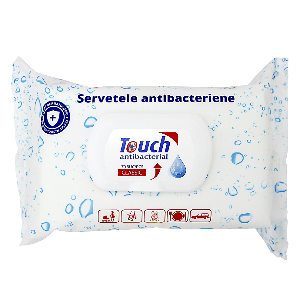 Servetele umede antibacteriene Classic, 70 bucati, Touch