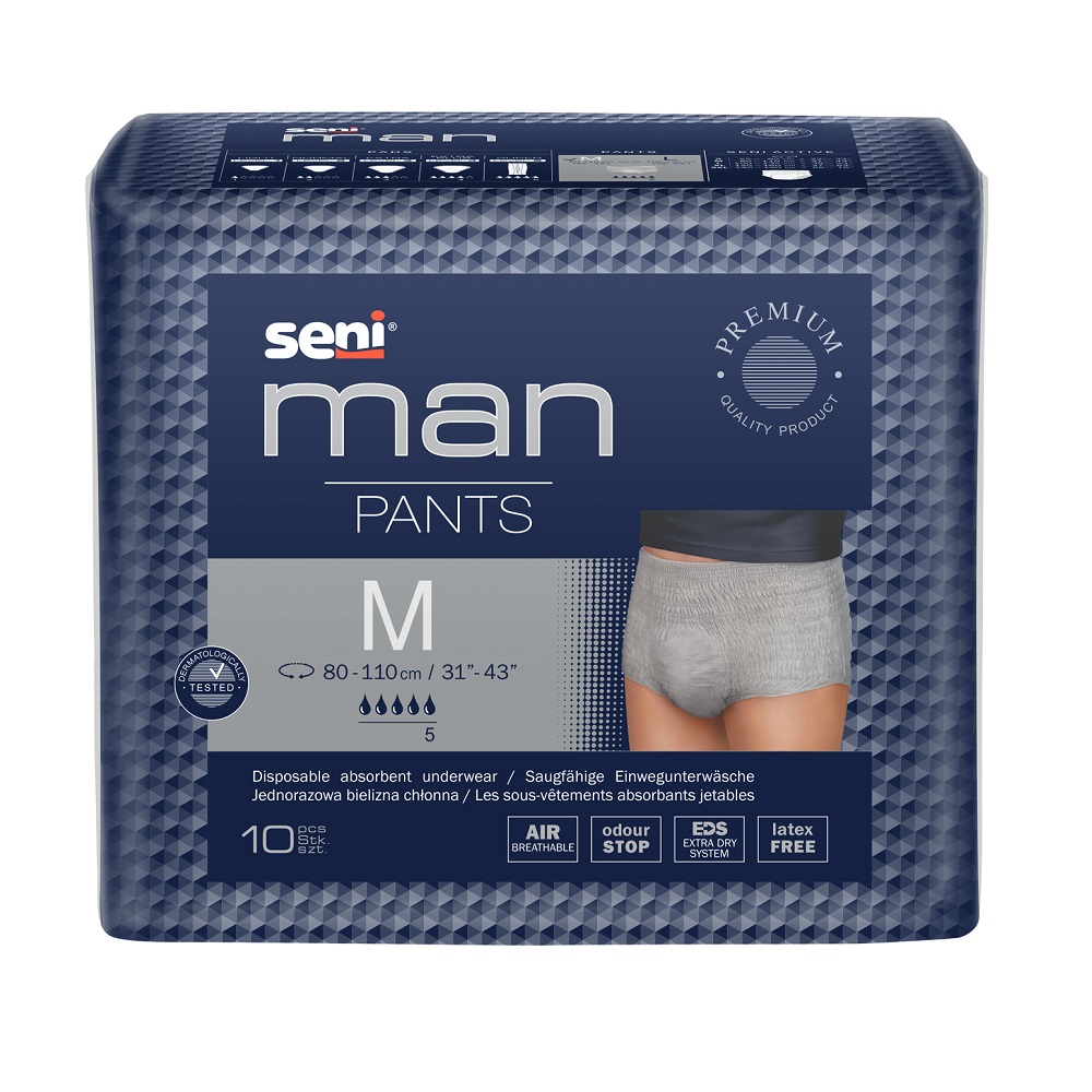 Chiloti absorbanti pentru barbati Man Pants, M, 10 bucati, Seni