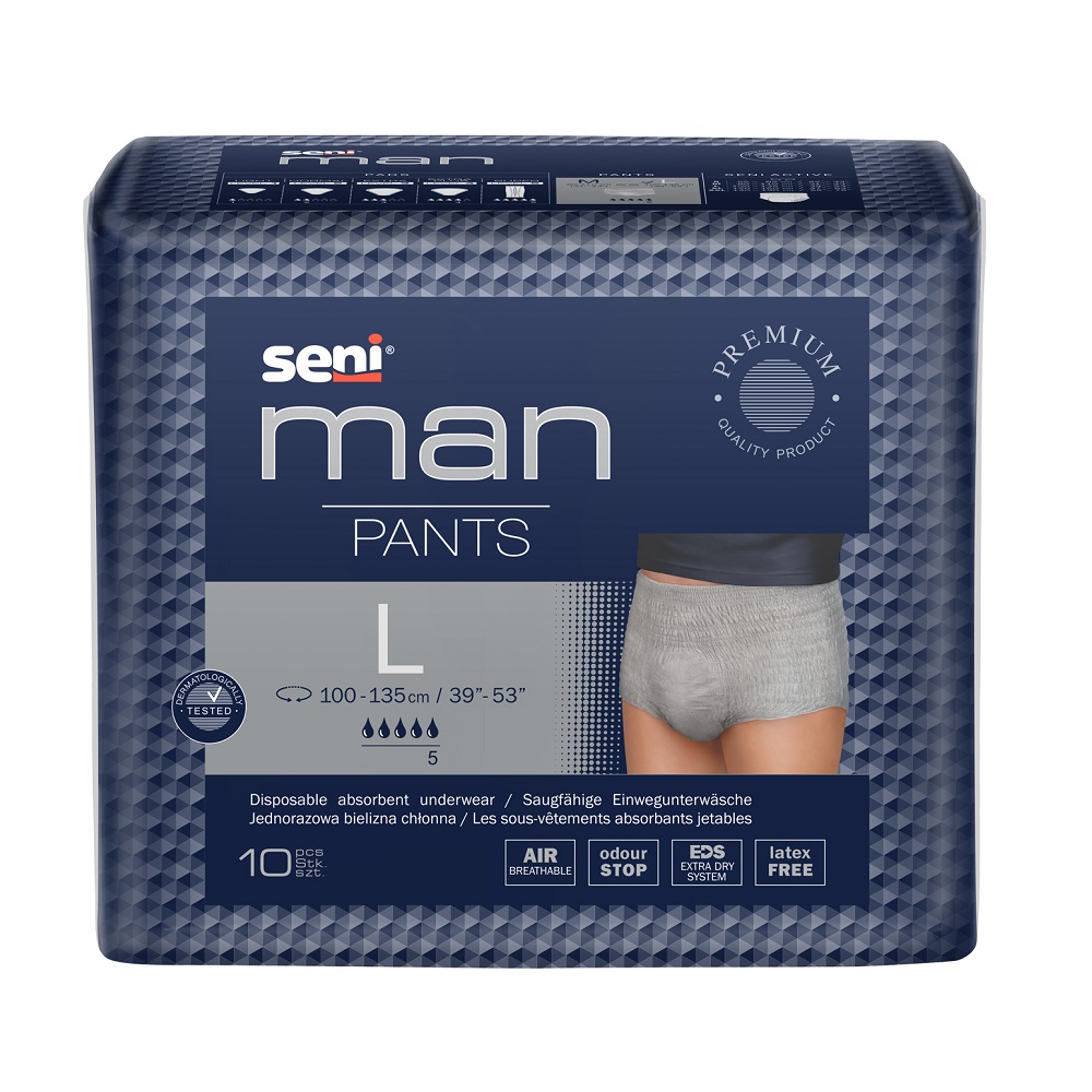 Chiloti absorbanti pentru barbati Man Pants, L, 10 bucati, Seni