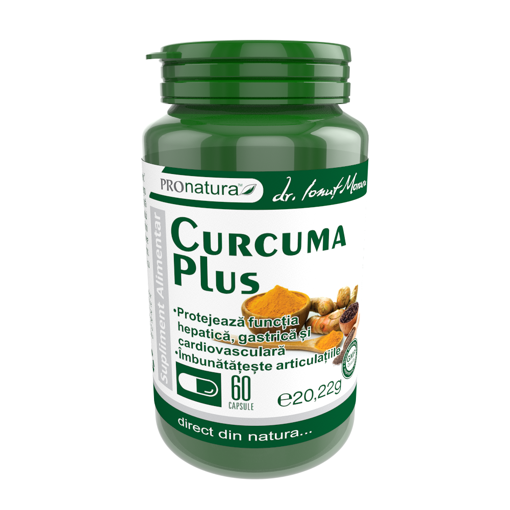 Curcuma plus piperina, 60 capsule, Pro Natura