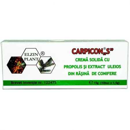 Crema solida cu propolis si extract uleios din rasina de conifere Carpicon S, 10 x 1.5 g - Elzin Plant