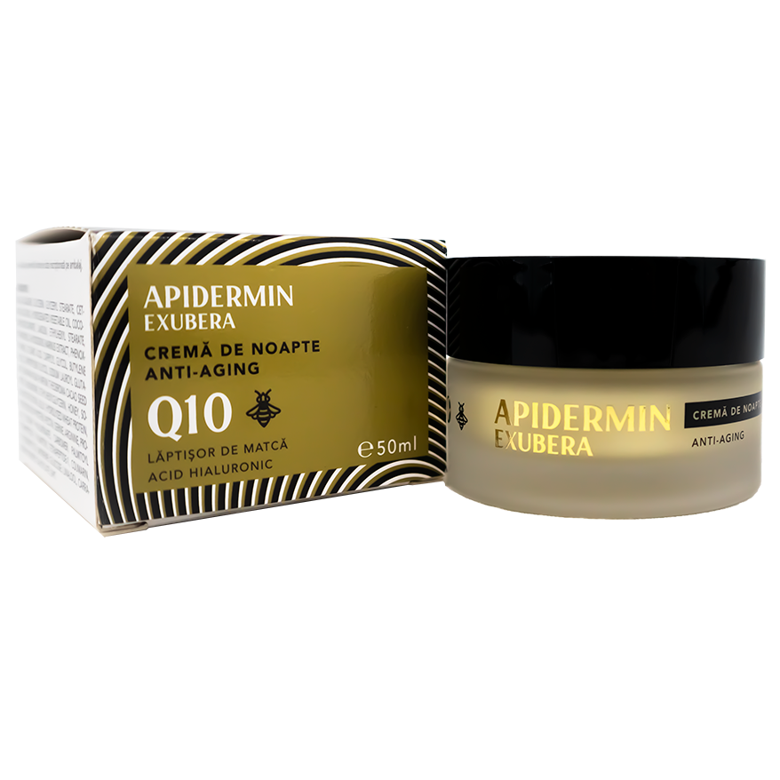 Crema de noapte anti-aging cu Q10 Apidermin Exubera, 50 ml, Complex Apicol