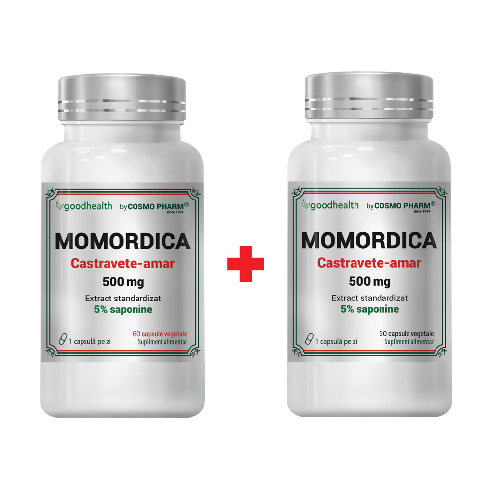 Momordica, 500 mg, 60 + 30 capsule vegetale, Cosmopharm
