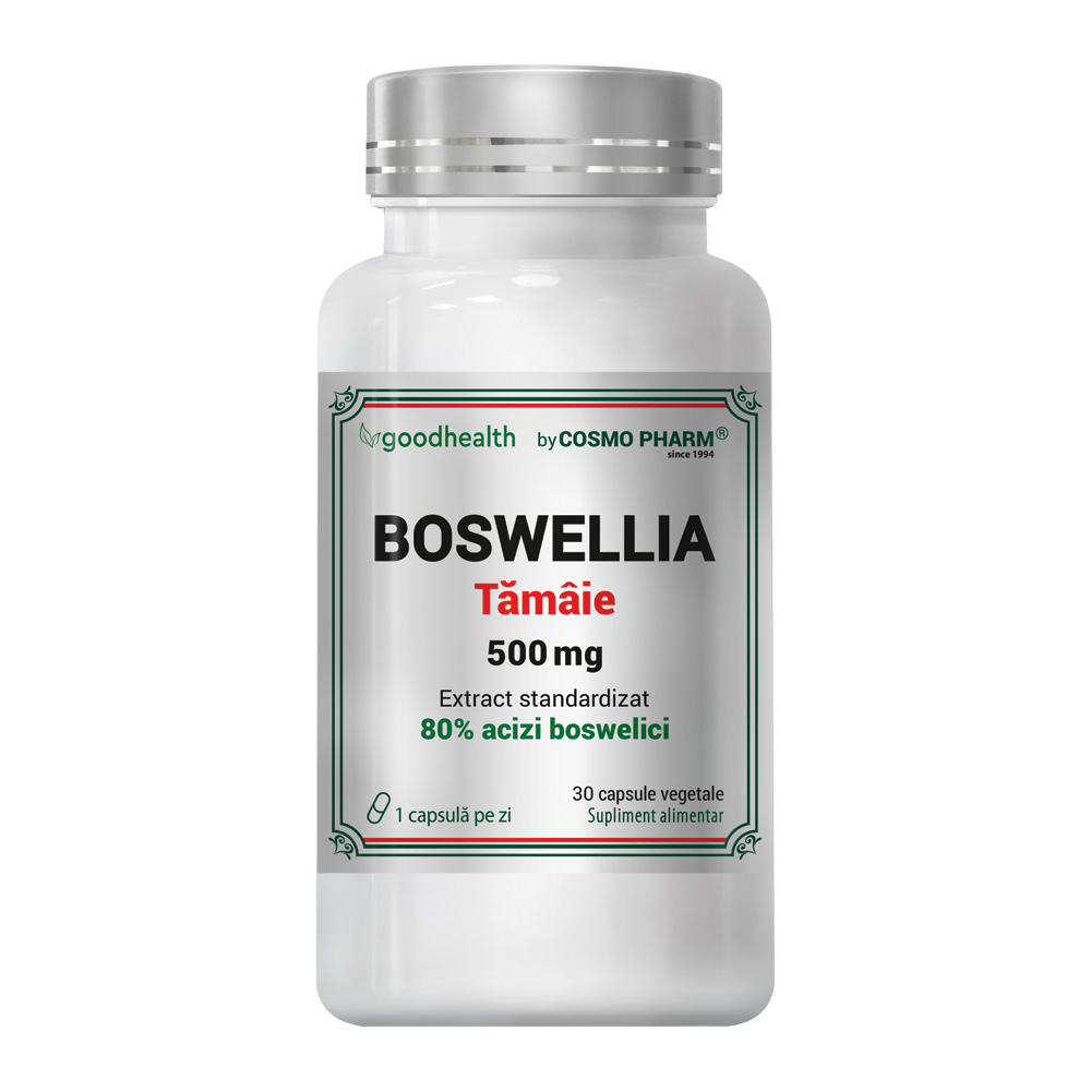 Extract de tamaie Boswellia Serrata, 500 mg, 30 capsule vegetale, Cosmopharm