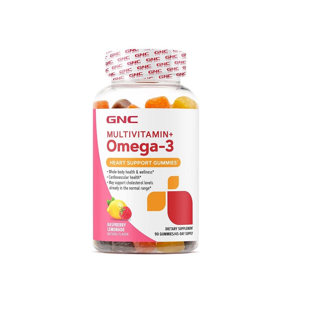 Jeleuri cu multivitamine si omega-3 Multivitamin + Omega-3 Heart Support Gummies, 90 jeleuri, GNC
