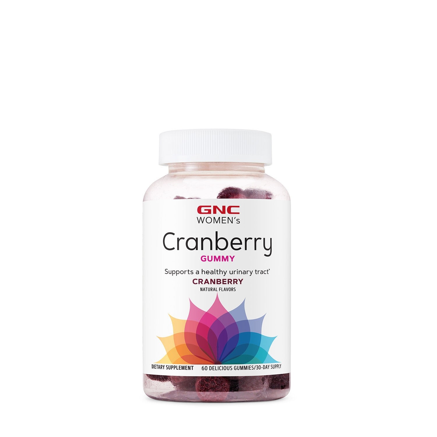 Jeleuri fara gluten cu extract din merisor cu aroma naturala Women’s Cranberry Gummies, 60 jeleuri, GNC