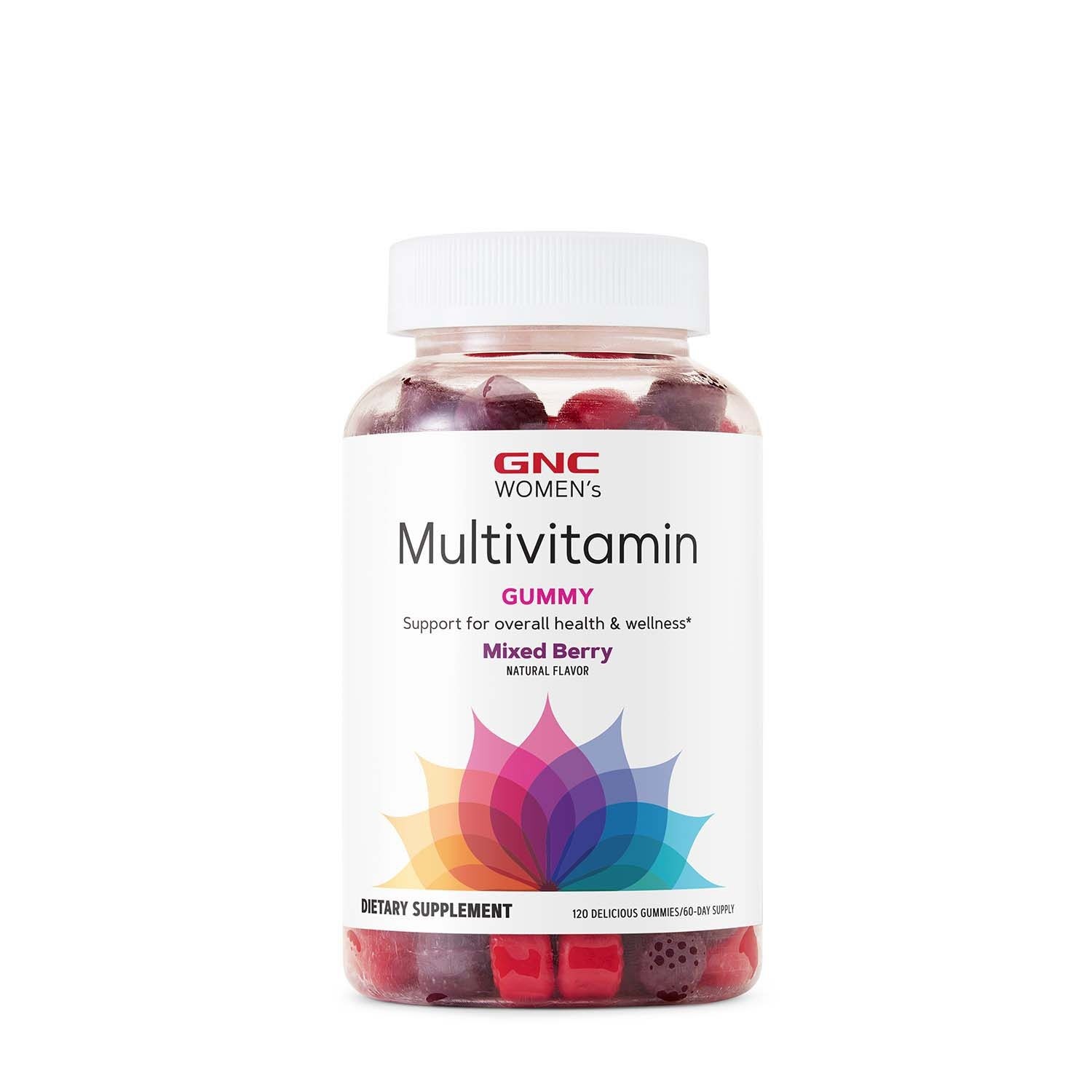 Jeleuri cu multivitamine pentru femei Women’s Multivitamin Gummy, aroma de fructe de padure, 120 jeleuri, GNC