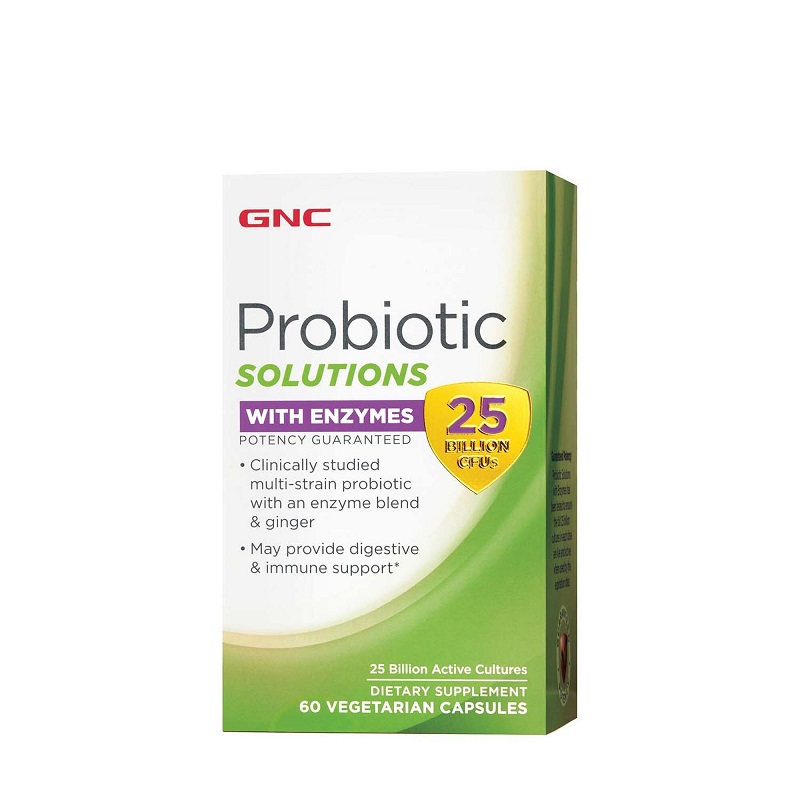 Probiotic Solutions cu enzime digestive, 25 Miliarde CFU’s, 60 capsule, GNC