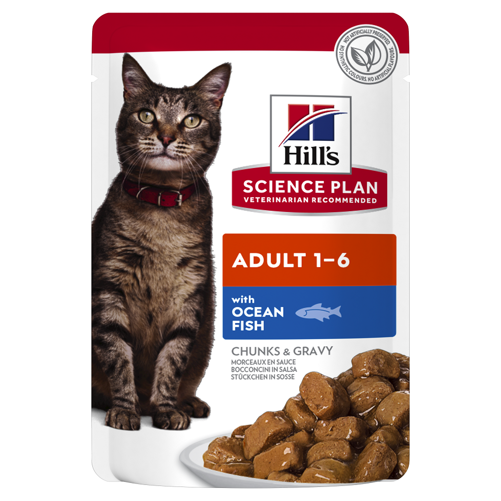 Hrana cu peste oceanic pentru pisici Adult 1-6 SP, 85 g, Hill’s